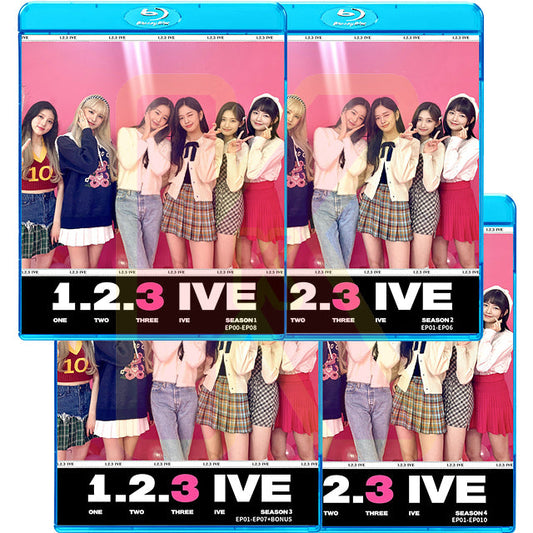 Blu-ray IVE 1.2.3 4枚SET 日本語字幕あり IVE アイブ ユジン ガウル レイ ウォニョン リズ イソ 韓国番組 IVE KPOP DVD