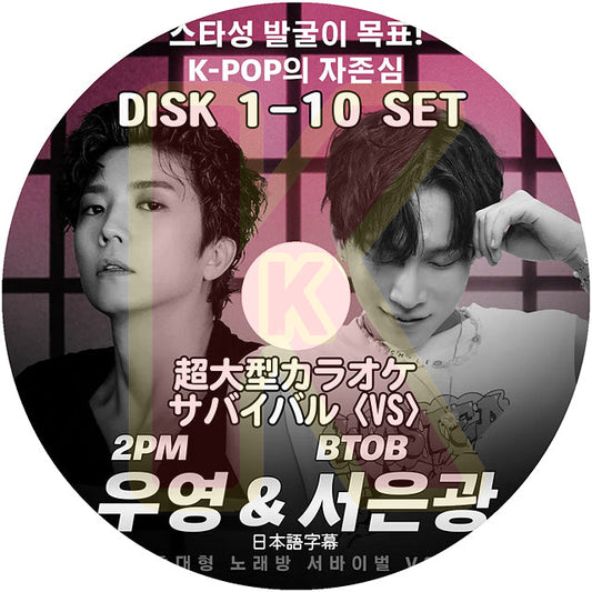 K-POP DVD 超大型カラオケサバイバル VS 10枚SET 日本語字幕あり 2PM ウヨン WooYoung BTOB ビートゥービー ウングァン EunKwang 韓国番組収録DVD ACTOR KPOP DVD