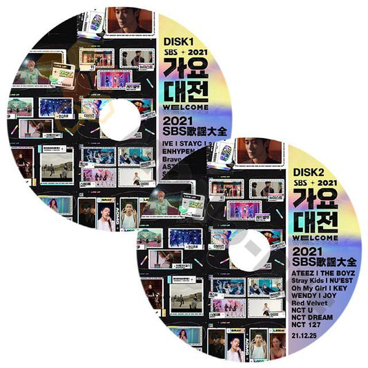 【K-POP DVD] 2021 SBS 歌謡大全 Part 1,2, 2枚セット 2021.12.25 ATEEZ /TXT/Stray Kids/aespa/NCT 127/NU'EST/THE BOYZ etc【K-POP DVD] - mono-bee