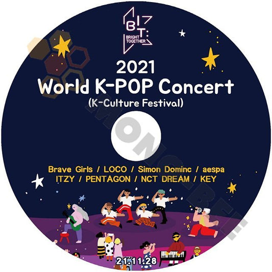 [K-POP DVD] 2021 world K-POP Concert (K-Culture Festival)-Brave Girls/LOCO/PENTAGON/KEY/aespa/ITZY/NCT DREAM {K-POP DVD} - mono-bee