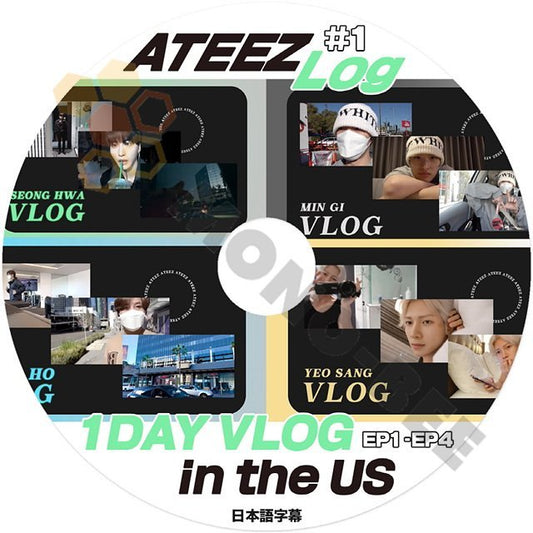 [K-POP DVD] ATEEZ 1DAY VLOG LOG in the US #1 EP1 - EP4 日本語字幕あり ATEEZ エーティーズ 韓国番組収録DVD ATEEZ KPOP DVD - mono-bee