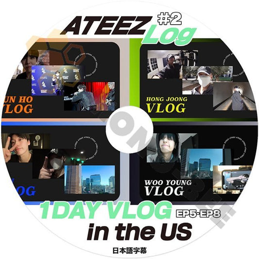 [K-POP DVD] ATEEZ 1DAY VLOG LOG in the US #2 EP5 - EP8 日本語字幕あり ATEEZ エーティーズ 韓国番組収録DVD ATEEZ KPOP DVD - mono-bee