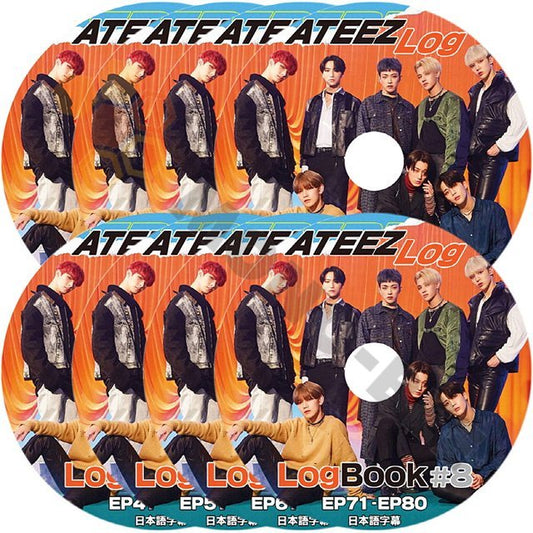 [K-POP DVD] ATEEZ LOG LOG BOOK #1- #8 (EP01 - EP80) 8枚セット 日本語字幕あり ATEEZ エーティーズ 韓国番組収録DVD ATEEZ KPOP DVD - mono-bee