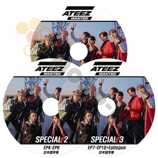 [K-POP DVD] ATEEZ WANTED SPECIAL #1- #3 3枚セット 日本語字幕あり ATTEZ エーティーズ 韓国番組収録 ATTEZ エーティーズ KPOP DVD - mono-bee