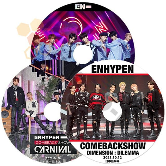 [K-POP DVD ] ENHYPEN COMEBACKSHOW 3枚セット 日本語字幕あり ENHYPEN エンハイフン [ KPOP DVD] - mono-bee