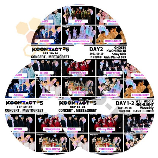 K-POP DVD KCONTACT SEASON5 1DAY 1-1.1-2 2DAY 2-1 CONCERT MEET&GREET 3枚SET -2021.09.18-09.19 日本語字幕あり K-POP DVD - mono-bee
