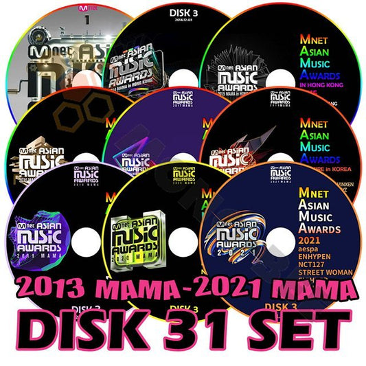 【K-POP DVD】 Mnet Asian Music Awards 2013 MAMA - 2021 MAMA *ALL DISK 31 枚セット* Mnet Asian Music Awards DVD 【K-POP DVD】 - mono-bee