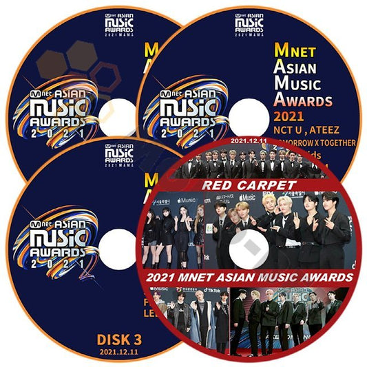 【K-POP DVD】2021 Mnet Asian Music Awards 2021.12.11+RED CAPET 4枚セット-EMHYPEN/NCT127/IYZY/TWICE/aespa/etc【K-POP DVD】 - mono-bee
