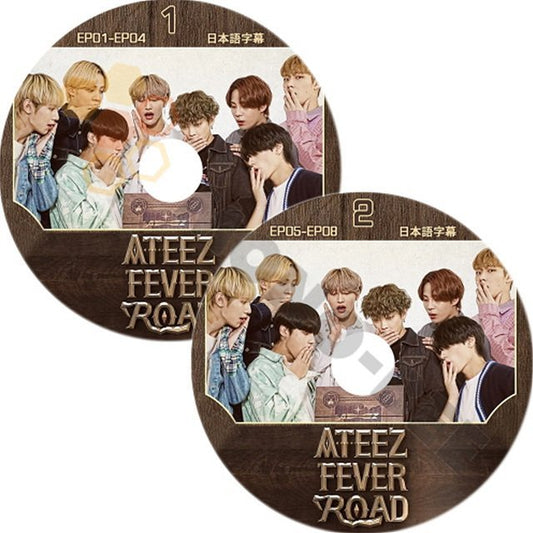 【K-POP DVD】ATEEZ エイティーズ ATEEZ FEVER ROAD DISK1-2 2枚 SET EP01-EP08 (日本語字幕有) - ATEEZ エイティーズ 韓国番組収録DVD - mono-bee