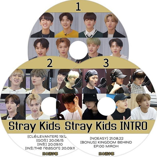 【K-POP DVD】STRAY KIDS ストレ イキッズ INTRO #1-#3 3枚 SET (日本語字幕有) - STRAY KIDS ストレイ キッズ 韓国番組収録DVD - mono-bee