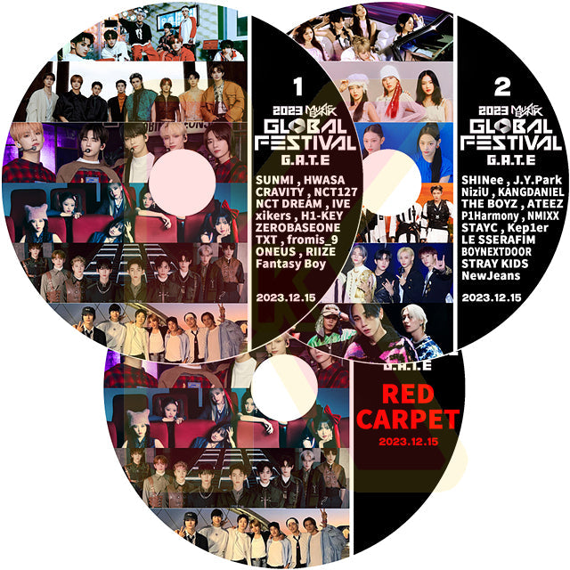 K-POP DVD 2023 KBS Music Bank Global Festival/ RED CARPET 3枚Set 2023.12.15 SHINEE/ STRAY KIDS/ NCT/ LE SSERAFIM/ aespa/ TXT/ IVE/ ATEEZ 外