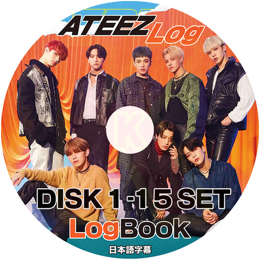 K-POP DVD ATEEZ LOGBOOK 15枚SET EP01-EP150 日本語字幕あり ATEEZ エーティーズ  韓国番組 ATEEZ KPOP DVD