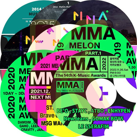 K POP DVD 2014-2022 MMA Melon Music Awards The 14th K-Music Awards 18枚 SET 日本語字幕なし 音楽祭典 授賞式 - mono-bee