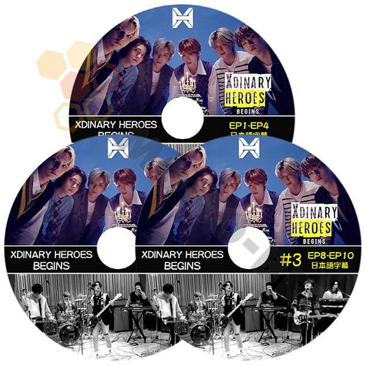 【K-POP DVD] XDINARY HEROES BEGINS #1-#3 ( EP1 - EP10 ) 完 3枚セット 日本語字幕あり- 6人組男性バンドグループ XDINARY HEROES 【K-POP DVD] - mono-bee